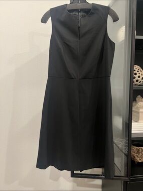 Theory Black Sleeveless Midi Shift Dress